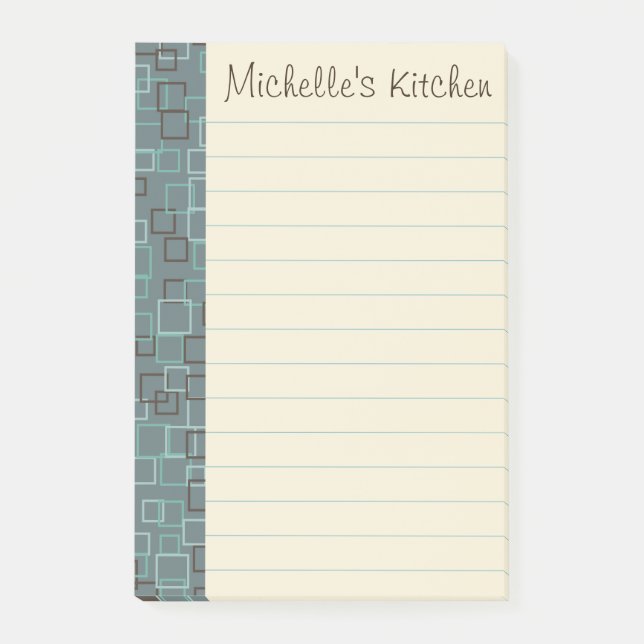 Personalised Grocery Kitchen Post It Notes Gift (Front)
