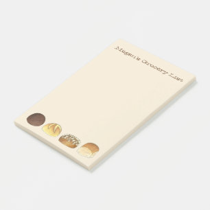 Personalised Grocery List Baker Dinner Rolls Post-it Notes