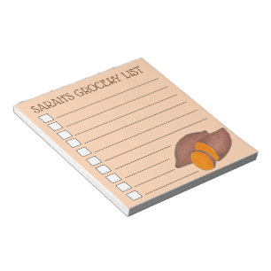 Personalised Grocery List Sweet Potato Yam Notepad