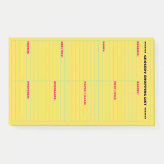 Personalised Grocery Shopping List Large Post-it Notes
