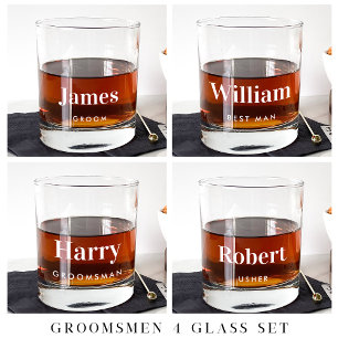 Personalised Groom Best Man Groomsman Wedding Whiskey Glass