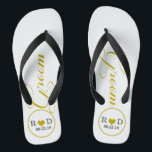 Personalised Groom (gold) Jandals<br><div class="desc">Fun,  custom wedding flip flops</div>