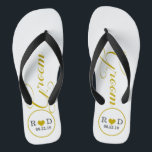 Personalised Groom (gold) Jandals<br><div class="desc">Fun,  custom wedding flip flops</div>