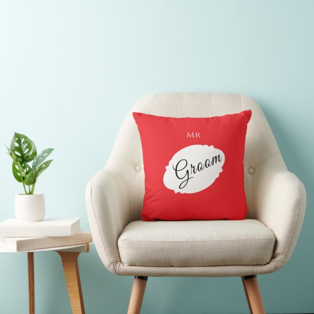 Personalised Groom Pillow – Modern Decor (Chair)