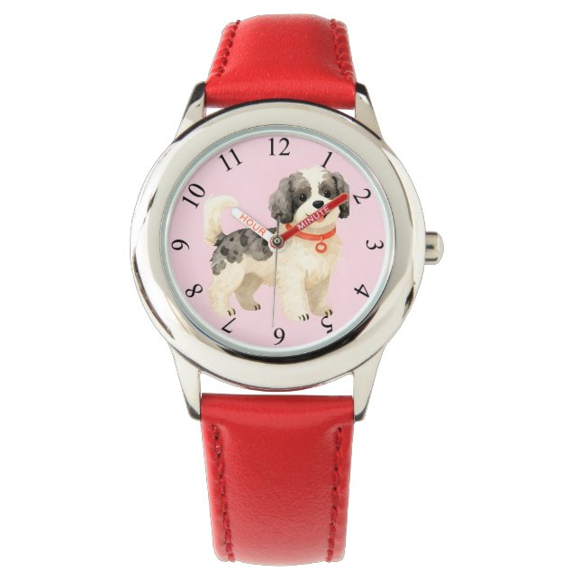 Personalised Grooming Dog Modern Collection Watch (Front)