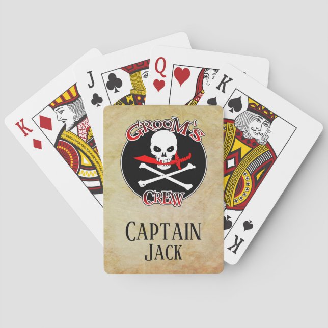 Personalised Groom's Crew Playing Cards (Back)