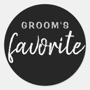 Personalised Groom's Favourite Sticker Black Silve