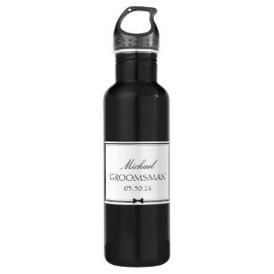 Personalised Groomsman Bowtie Wedding Party Gift 710 Ml Water Bottle