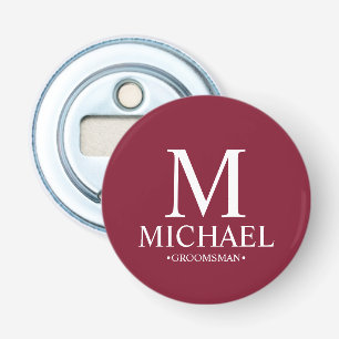 Personalised Groomsman Name and Monogram Bottle Opener