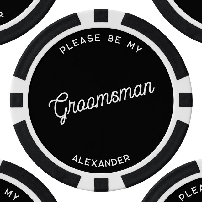 Personalised Groomsman Proposal Poker Chips (Groomsman proposal personalized poker chips)