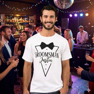 Personalised Groomsman Script Name Bachelor Party T-Shirt