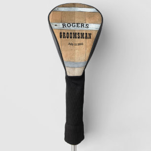 Personalised Groomsman Whiskey Barrel Golf Head Cover