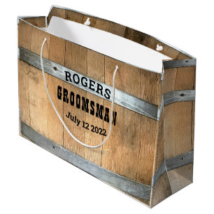 Personalised Groomsman Whiskey Barrel Large Gift Bag
