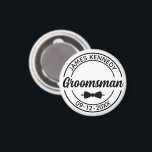 Personalised Groomsman with Name and Wedding Date Magnet<br><div class="desc">Honour your groomsmen with a unique and thoughtful gift they’ll treasure forever! This Personalised Groomsman Magnet features their name and your wedding date, making it a special keepsake from your big day. Perfect for display on fridges, lockers, or any magnetic surface, it’s a heartfelt way to say “thank you” and...</div>