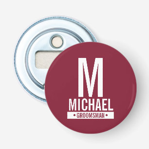 Personalised Groomsman's Monogram and Name Bottle Opener