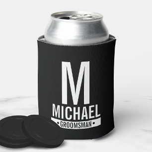 Personalised Groomsman's Monogram and Name Can Coo Cooler
