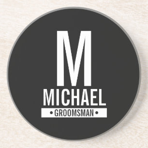 Personalised Groomsman's Monogram and Name Coaster