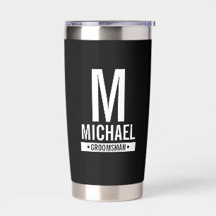 Personalised Groomsman's Monogram and Name Insulated Tumbler