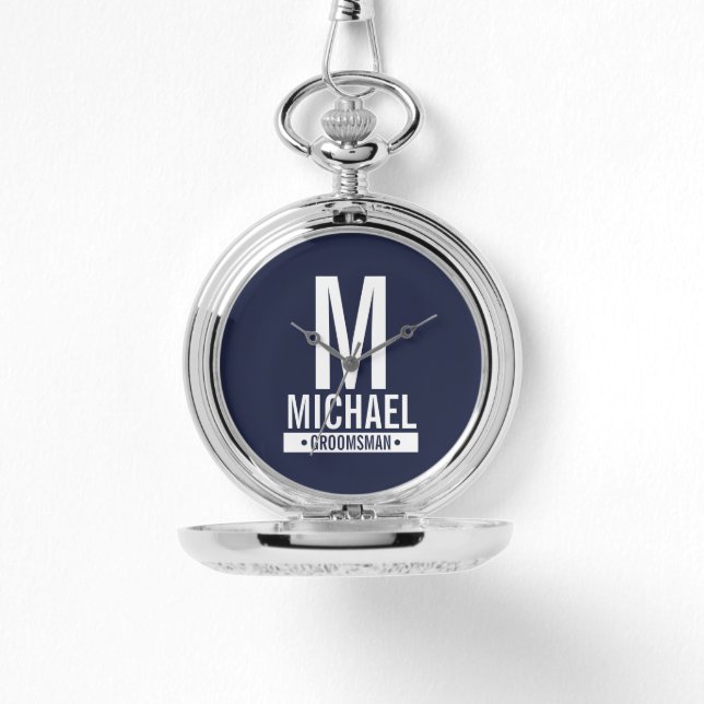 Personalised Groomsman's Monogram and Name Watch (Front)