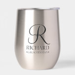 Personalised Groomsman's Name and Monogram<br><div class="desc">Elegant Personalised Groomsman Gifts
featuring personalised monogram in black elegant script font style with groomsman's name and title in classic serif font style.

Also perfect for best man,  father of the bride,  bridesmaid,  maid of honour,  flower girl,  mother of the bride and more.</div>