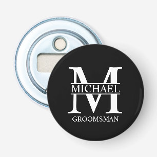 Personalised Groomsman's Name and Monogram Bottle Opener