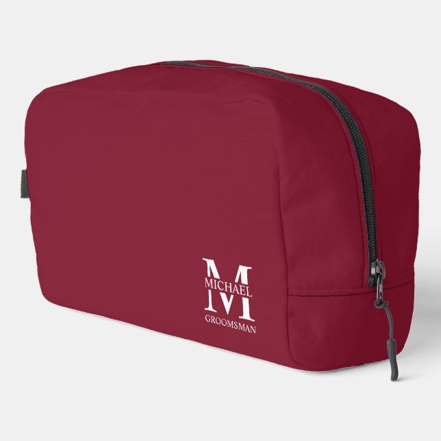 Personalised Groomsman's Name and Monogram Dopp Kit (Right Corner)