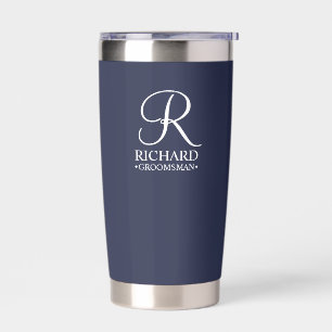 Personalised Groomsman's Name and Monogram Insulated Tumbler