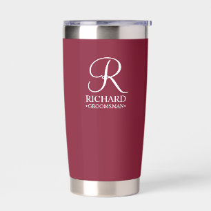 Personalised Groomsman's Name and Monogram Insulated Tumbler
