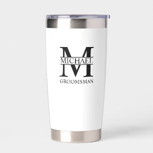 Personalised Groomsman's Name and Monogram Insulated Tumbler