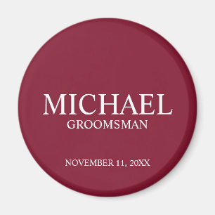 Personalised Groomsman's Name and Monogram Magnet