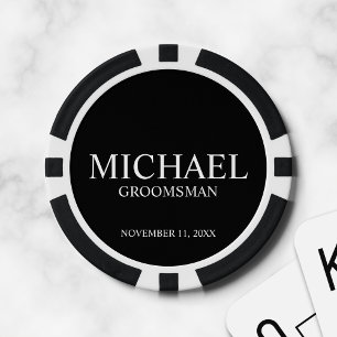 Personalised Groomsman's Name and Monogram Poker Chips