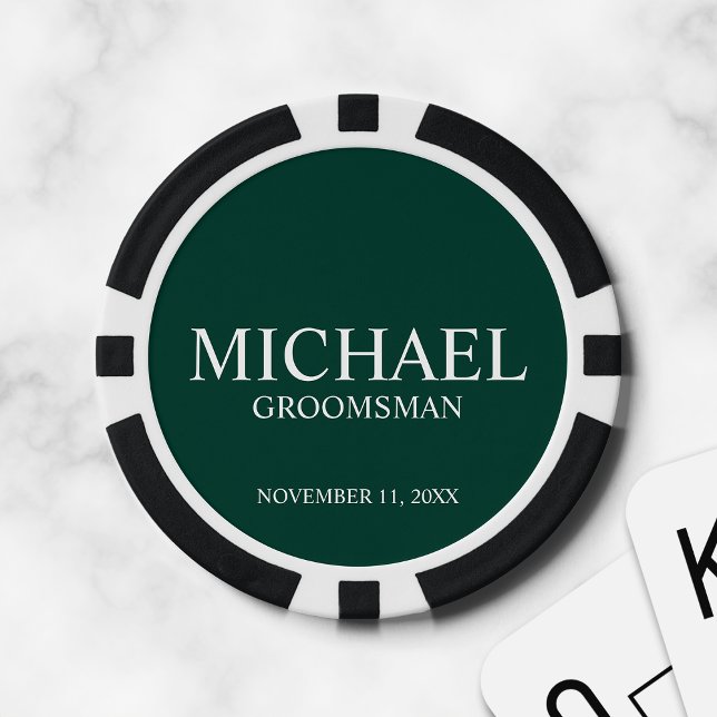 Personalised Groomsman's Name and Monogram Poker Chips (Creator Uploaded)