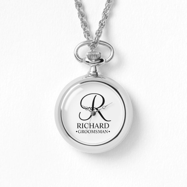 Personalised Groomsman's Name and Monogram Watch (Front)
