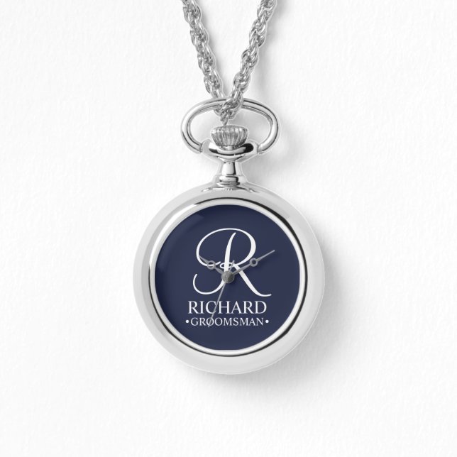 Personalised Groomsman's Name and Monogram Watch (Front)
