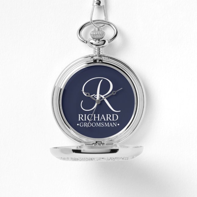 Personalised Groomsman's Name and Monogram Watch (Front)