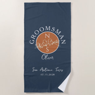 Personalised Groomsmen Beach Towel