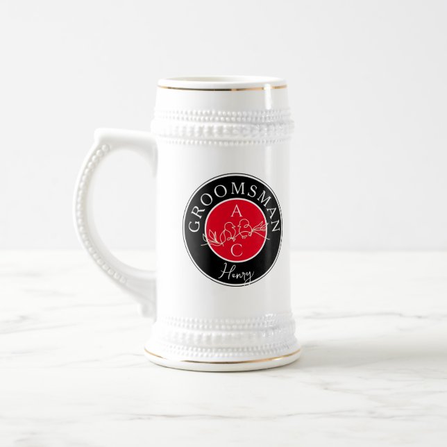 Personalised Groomsmen Beer Stein (Left)