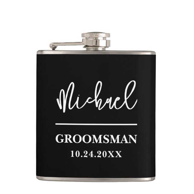 Personalised Groomsmen Best Man Gift Hip Flask (Front)