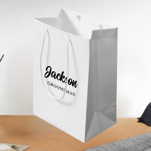Personalised Groomsmen Best Man Wedding Party Medium Gift Bag