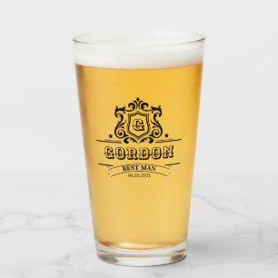 Personalised Groomsmen Bestman Groom Pint Glass
