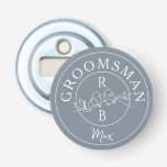 Personalised Groomsmen Bottle Opener<br><div class="desc">Contemporary,  modern,  unique dusty blue personalised Groomsman gift bottle opener with monogram - initials,  name and trendy handwritten calligraphy script.</div>