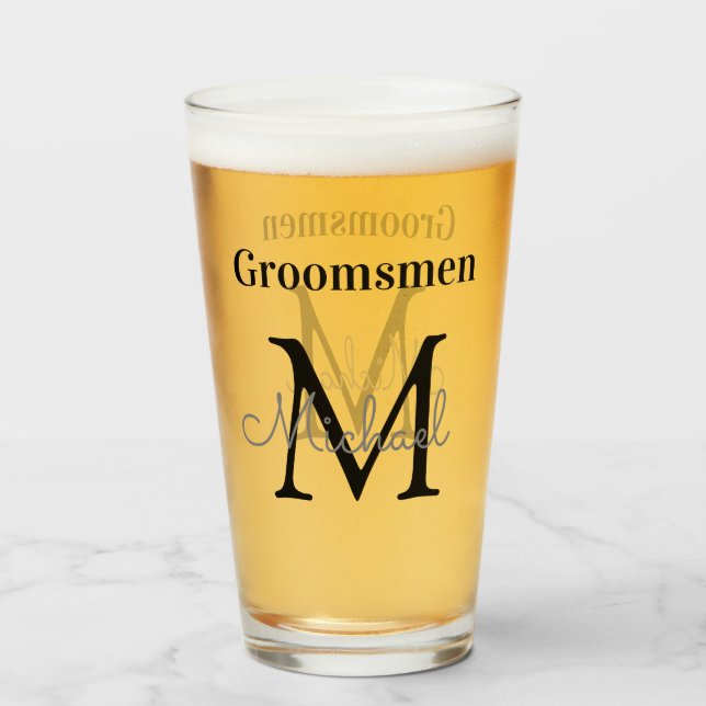 personalised  groomsmen,elegant stylish glass (Front Filled)