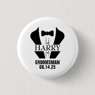 Personalised Groomsmen Gifts 3 Cm Round Badge