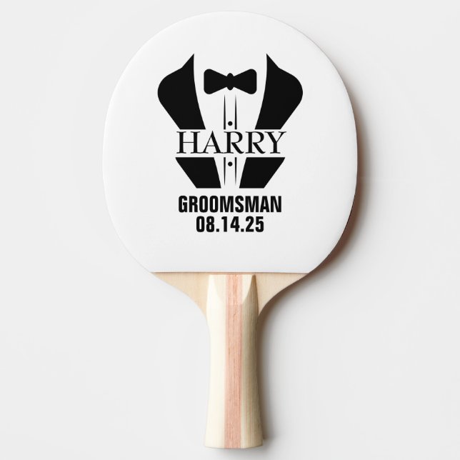 Personalised Groomsmen Gifts Ping Pong Paddle (Front)