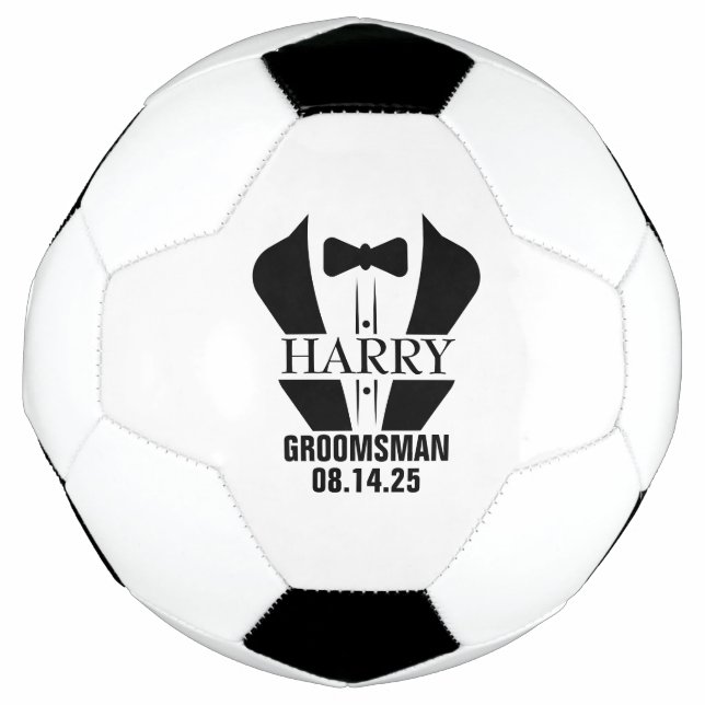 Personalised Groomsmen Gifts Soccer Ball (Front)