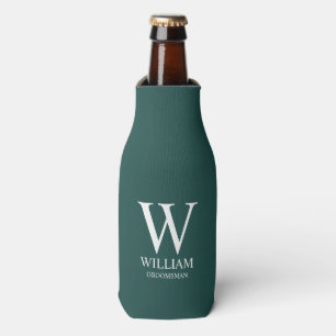 Personalised Groomsmen Monogram & Name Bottle Cooler