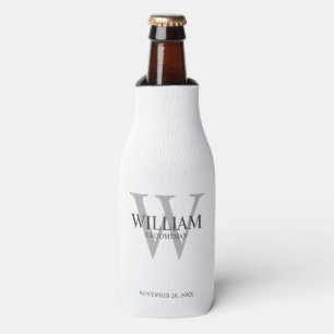 Personalised Groomsmen Monogram & Name Bottle Cooler
