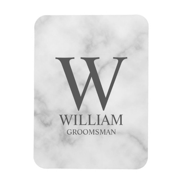 Personalised Groomsmen Monogram & Name Magnet (Vertical)