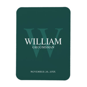 Personalised Groomsmen Monogram & Name Magnet