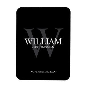 Personalised Groomsmen Monogram & Name Magnet